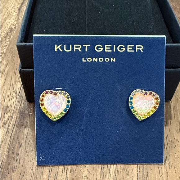 NWT Kurt Geiger Rainbow Heart Earrings - Picture 1 of 3